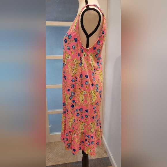 Lilly Pulitzer Pink Dress with Blue and Yellow Floral Design - Picture 3 of 5